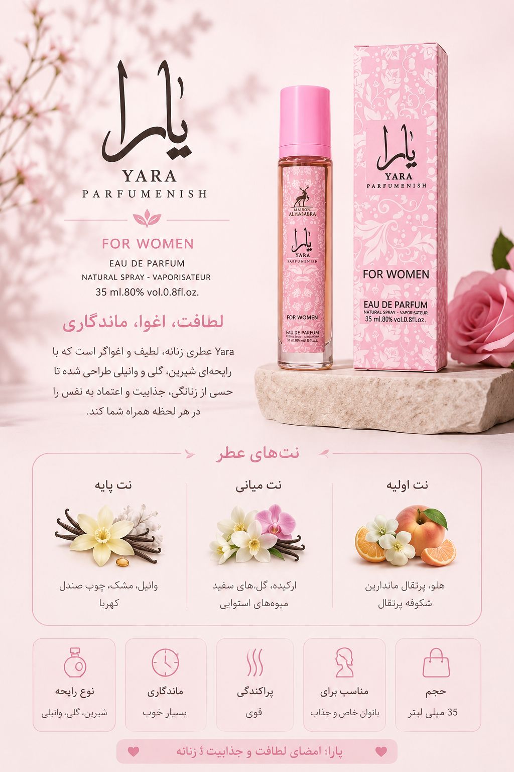 عطر ۳۵ میلی یارا